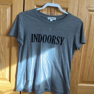 indoorsy sub-urban riot xs grey tee NWOT